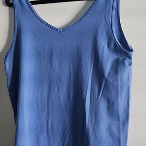White House Black Market Womens Tank Size XL Reversible Solid Carolina Blue NEW